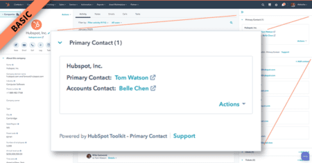 Primary Contact HubSpot Integration – Basic